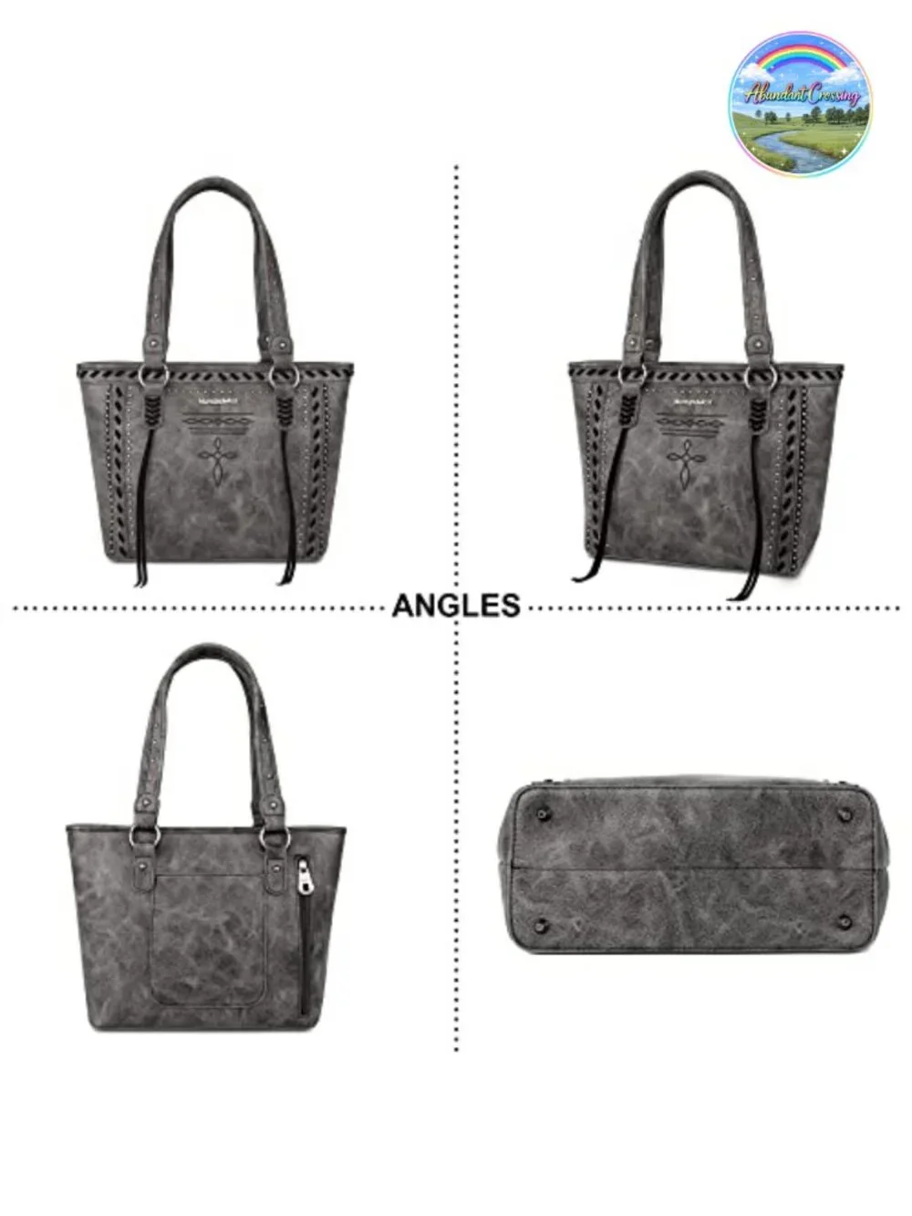 Western Tote Bag for Women Vegan Leather Shoulder Handbag with Wallet